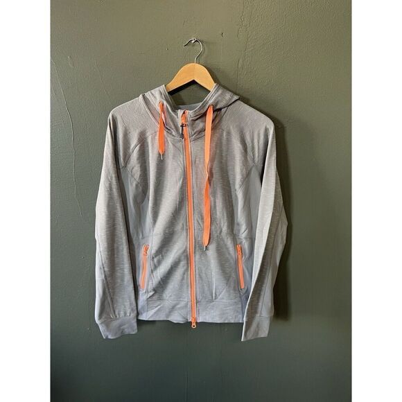 Zella Womens Gray Full Zip Athletic Hooded Sweatshirt Size Large NWT - Picture 1 of 4